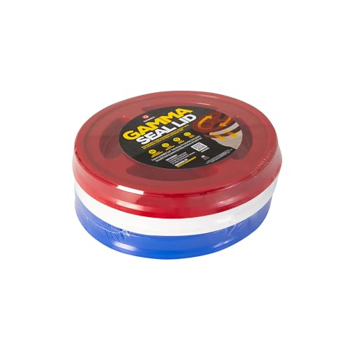 Gamma2 Gamma Seal Lid 3pk Combo for Utility Buckets - Fits 3.5 5 6 & 7 gallon buckets Red White & Blue Made in USA
