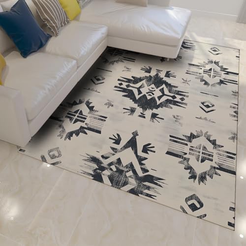 Tapis antidérapant aztèque crème lavable pour corriger les glissades - 3
