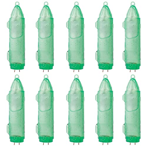 Edearkar LED Underwater Fishing Light Boat Type Fish Lure Light Green Lighted Waterproof Fishing Light Attractive Light Bait Lure Lamp, 10-Pack