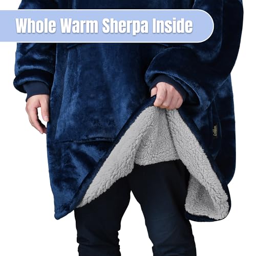 Image of Catalonia Oversized Hoodie Blanket Sweatshirt, Comfortable Sherpa Giant Pullover with Large Front Pocket for Adults Men Women Teenagers Wife Girlfriend