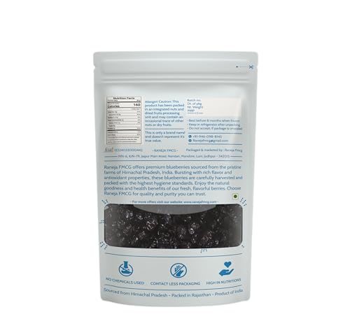 Image of Raneja 100% Natural Pre-mium Quality Blueberries 800Gm Without Added Sugar | Dried Seedless Blueberries | Dry Fruits | Healthy & Tasty Whole & Dried Blueberry | Rich in Calcium and Vitamin K