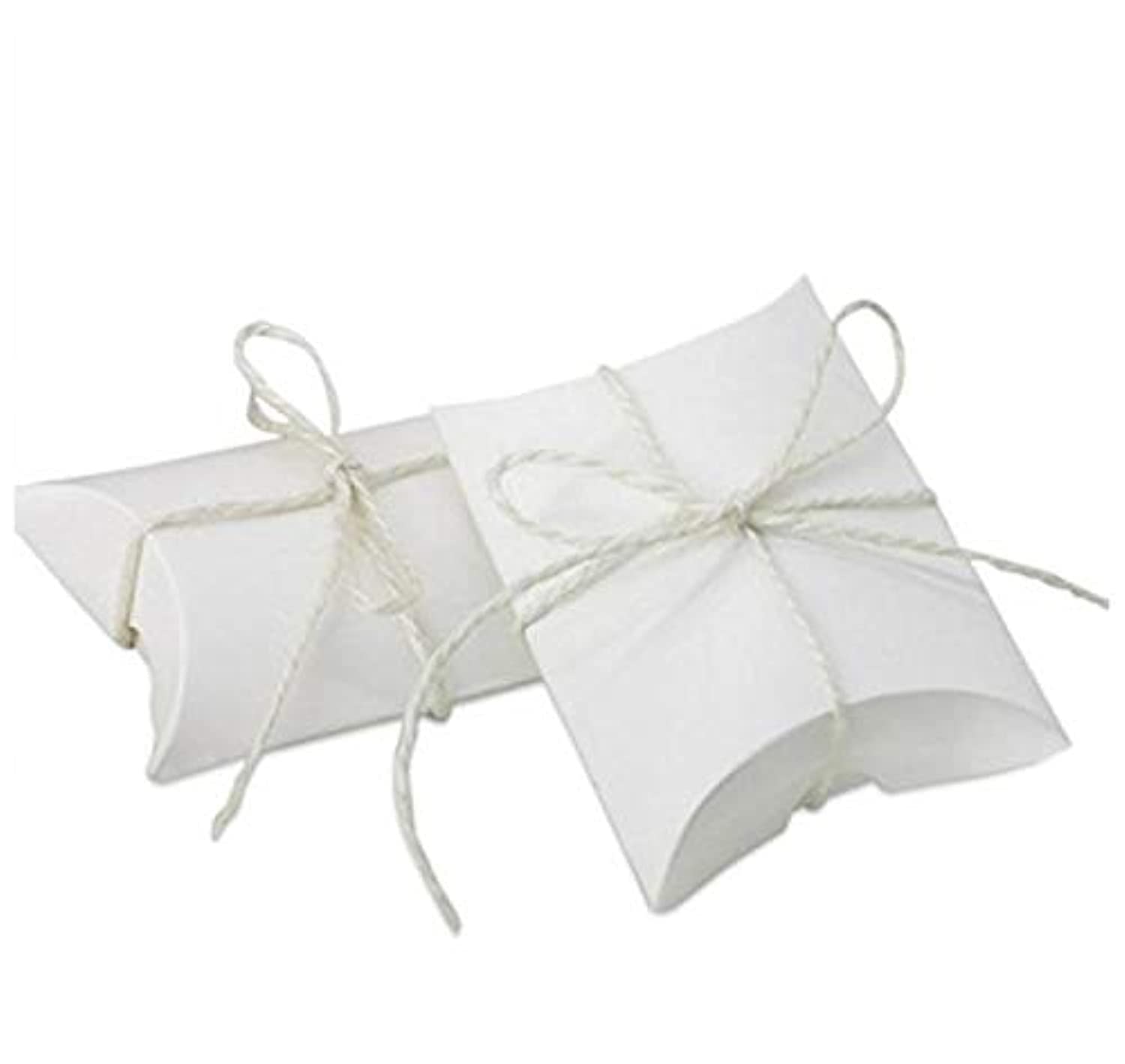 Bestgift Best Gift white Kraft Paper Pillow Favor Gift Box 10 Pcs