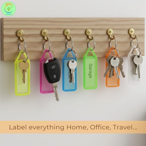 Image of Plastic Multicolor Assorted Keychain with Two Side ID Label and Split Ring