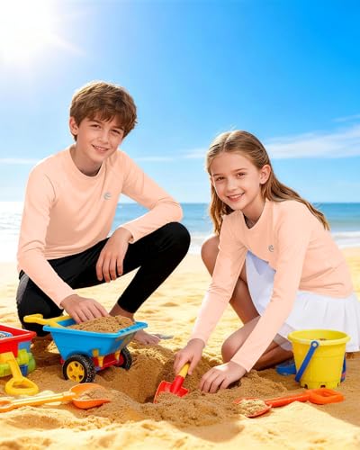 Image of Boys UPF 50+ Swim Shirt Long Sleeve, 1 or 2 Pack Rash Guard Tops