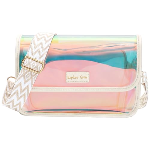 Image of PACKISM Clear Bag for Stadium Events - Clear Purses for Women Transparent Crossbody Messenger Bag for Concerts Game Day