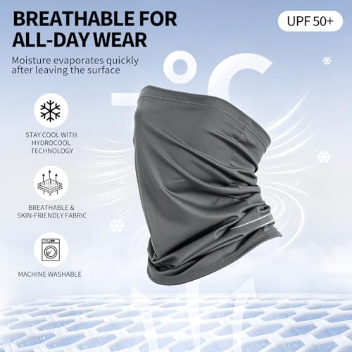 Image of 6 Pack Cooling Neck Gaiter Face Mask for Men Women Breathable Dust UV Protection Multifunctional Reusable Face Cover