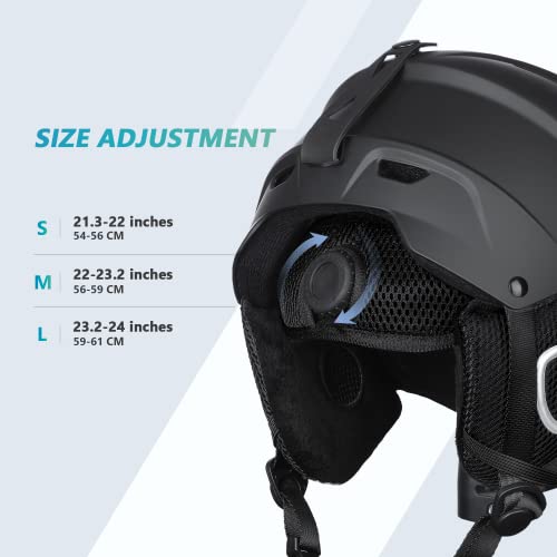 Vanrora Ski Helmet, Snowboard Helmet - Black, M #TOP2