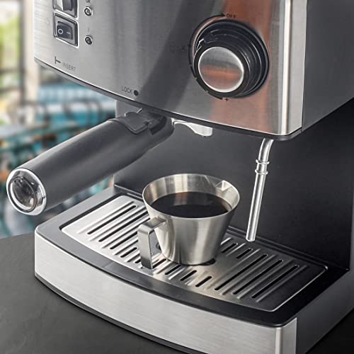 Espresso Measuring Cup Stainless Steel - Set Of 2Pcs Espresso Shot Cups With Handle And Spout Coffee Milk Frothing Pitcher Cup #TOP4