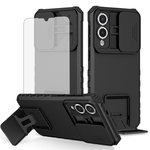 Coque Samsung S25 Edge 5G protecteur écran verre trempé et clapet coulissant anti-poussière