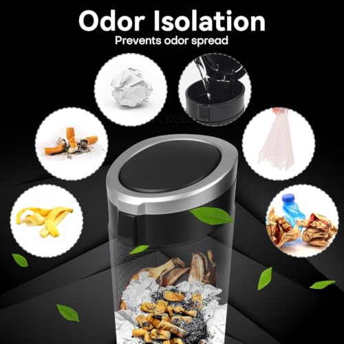 Image of Soko Premium Car Bin Mini Car Trash Can With Lid, Small Portable Garbage Plastic Bin, Car Accessories, Leakproof Vehicle Cup Holder Waste Storage For Car, Home, Press-Top & Flip-Top Lid - Silver