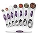 Spring Chef Purple Stainless Steel Magnetic Measuring Spoons Set of 8 with Leveler, Dual Sided Metal Teaspoon & Tablespoon Measuring Spoons, Kitchen Gadgets for Baking & Cooking, Fits in Spice Jars