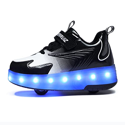 Image of HHSTS Kids Shoes - New Upgraded with Wheels LED Light Color Shoes Shiny Roller Skates Skate Shoes Simple Kids Gifts Boys Girls The Best Gift for Party Birthday Christmas Day