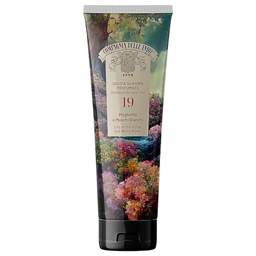 Compagnia delle Indie Mousse de douche 19 | 250 ml | Muguet et musc blanc | Hydratante | Végétalien et sans cruauté envers les animaux (mousse de douche muguet et musc blanc)