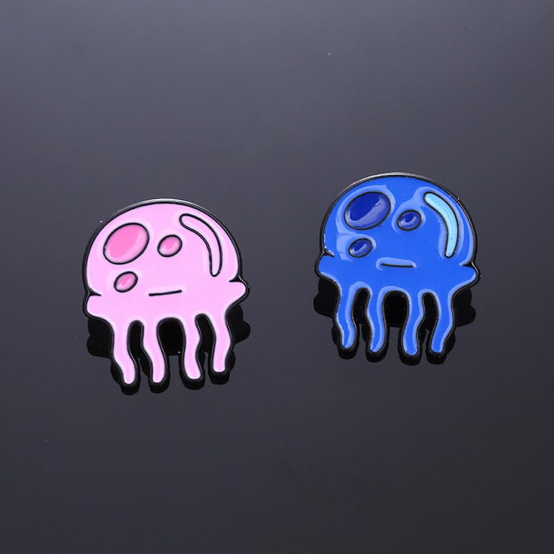 Image of Ximimark 4 pcs Cartoon Marine Life Alloy Brooch Lovely Color Jellyfish Marine Animal Badge Shirt Backpack Decoration, Birthday Party Gift, Creative Small Gift, Holiday Accessory, Birthday Party