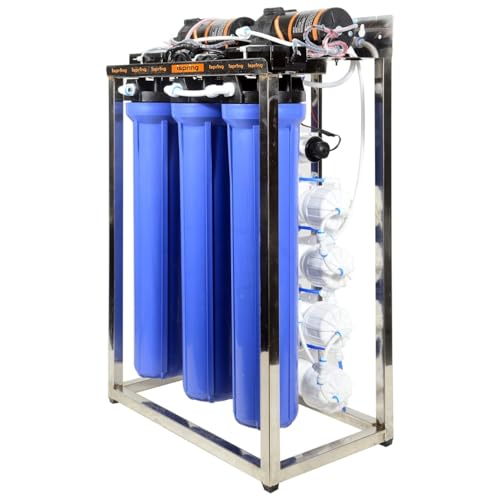 Image of iSpring 50 LPH Commercial RO + Uv Water Purifier Plant with TDS Adjuster 50 Litre Blue Stainless steel Full Automatic with TDS Adjuster