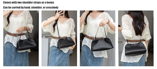 Fashion Leather Tote Bag for Women Retro Soft Hobo Designer Simplicity Shoulder Bag Purse Large Handle Handbag 7