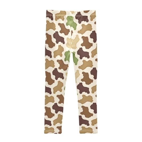 Puppy Biscuits Girls Leggings,Workout Leggings for Girls Toddler Athletic Leggings Size for 3-10T2
