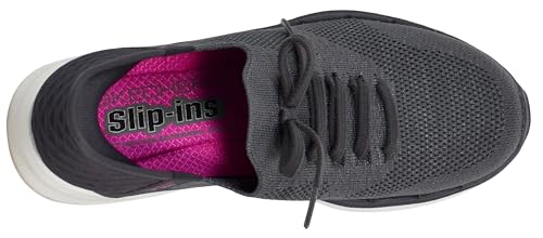 Skechers Women's Hands Free Slip-Ins Go Walk 6-Lovely Day Sneaker, Charcoal/Hot Pink, 6 M US