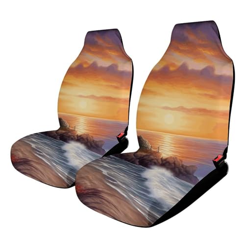 Housse de siège de voiture motif phare, pour voyager confortablement au coucher du soleil