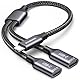 KiwiBird USB C Splitter Doppelstecker 1 zu 2, Typ C Y Kabel Verteiler zum Laden Dual USB C Port Adapter Ladekabel für Strom und Daten, Kompatibel mit Laptop Mac Auto Tastatur Maus Drucker