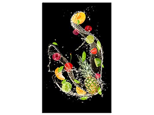DECLINA, Cadre photo Dibond, impression sur aluminium, tableau pour cuisine, Tableau aluminium deco Eclat de Fruits, 50x80 cm