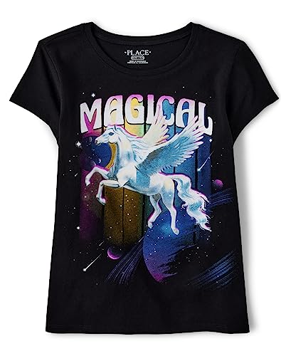 The Children's Place,Short Sleeve Animal Graphic T-Shirt,Girls,Campfire Cats,X-Small