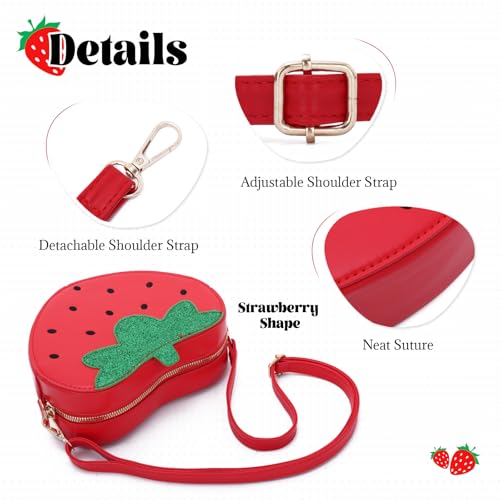 Strawberry Shape Purse Cute Strawberry Shoulder Handbag Fruit Shaped Purse Bag 6