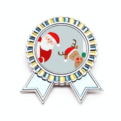 Badge Père Noël en métal taille M pour égayer vos pulls et vos animations de fin d'année
