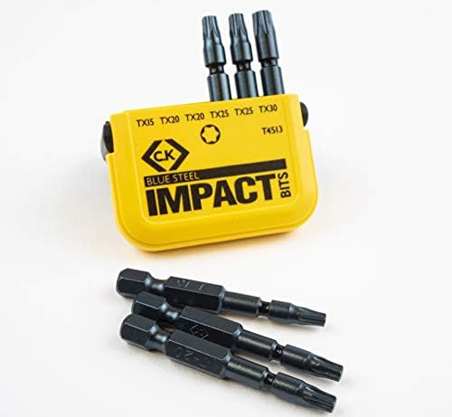 C.K T4513"Blue Steel" TX Impact Screwdriver Bit, 0 V, Black, Set of 6 Piece