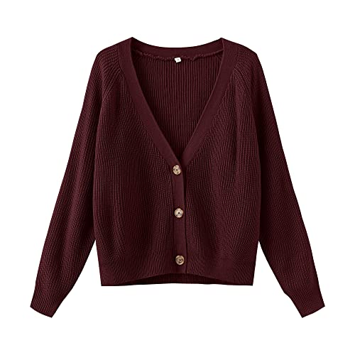Image of TASAMO Womens Cardigan Sweaters 2026 Fall Cropped Lightweight Sweater