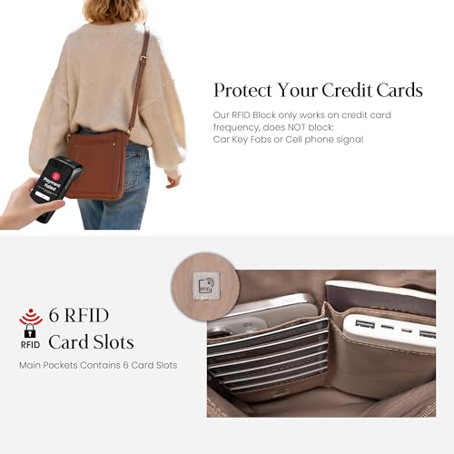 Image of befen Genuine Leather Crossbody Purses for Women Travel Cross Body Bags Lightweight with Adjustable Shoulder Strap