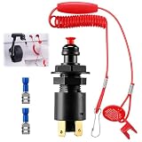 Marine Universal Emergency Cut Off Switch, Kill Switch for Boat, 12V DC Marine Kill Shut Off for Motorcycle ON Water & ATVs, Dual Circuit Ignition Cut Off (1 Set)