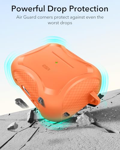 Image of ESR for AirPods Pro 3 Case (2025), Compatible with Airpods Pro 3rd Generation (USB-C Cable), Magnetic Lid, MagSafe Ready, Powerful Drop Protection, Cyber Series, Orange