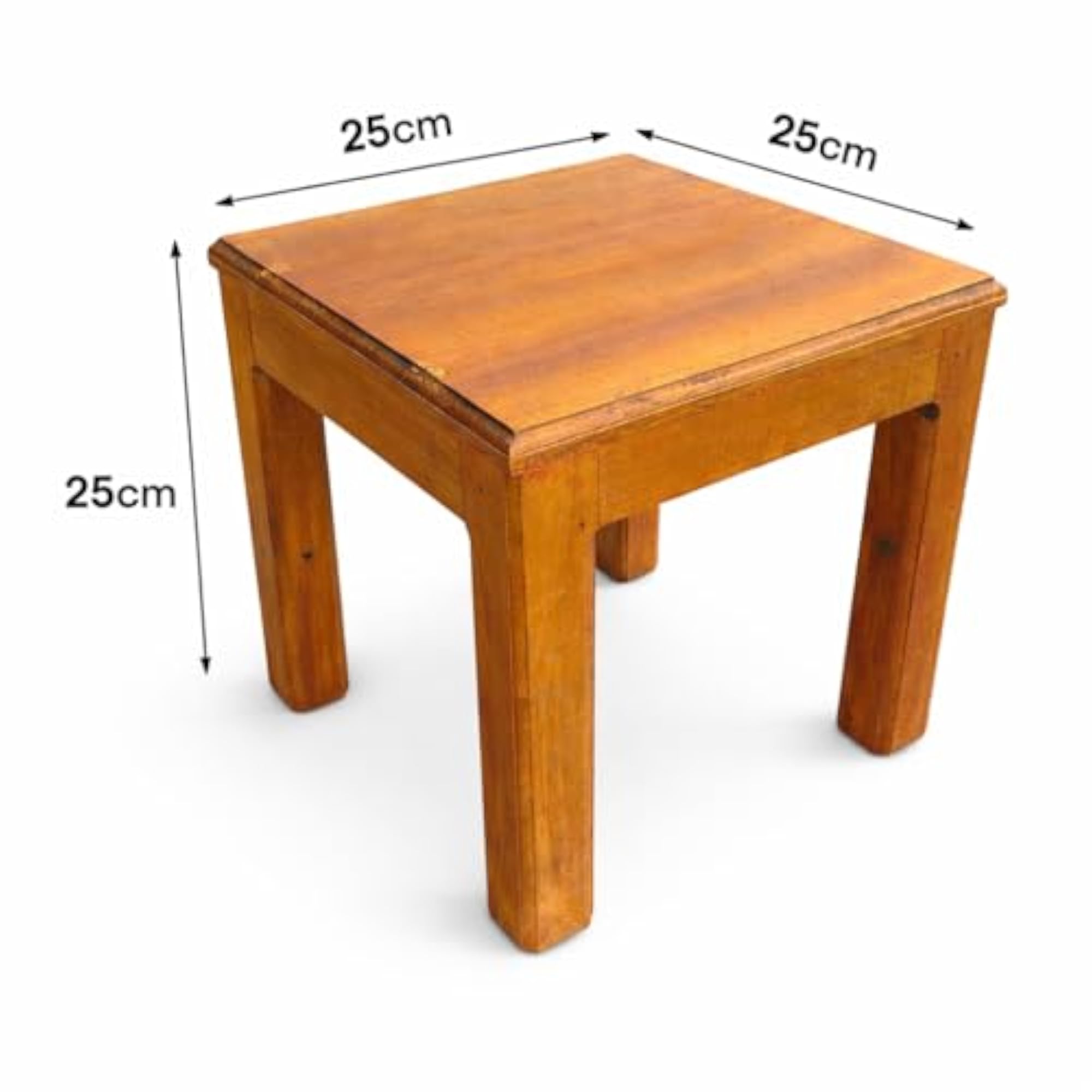 Mango Wood Half Stool, 25x25x25 cm