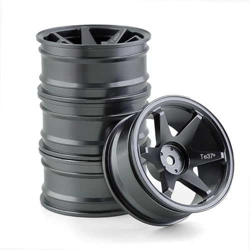 Chanmoo 1/10 RC On Road Wheels Rims 12mm Hex Alloy Aluminum Drift Hubs for 1:10 Rally Racing Car...