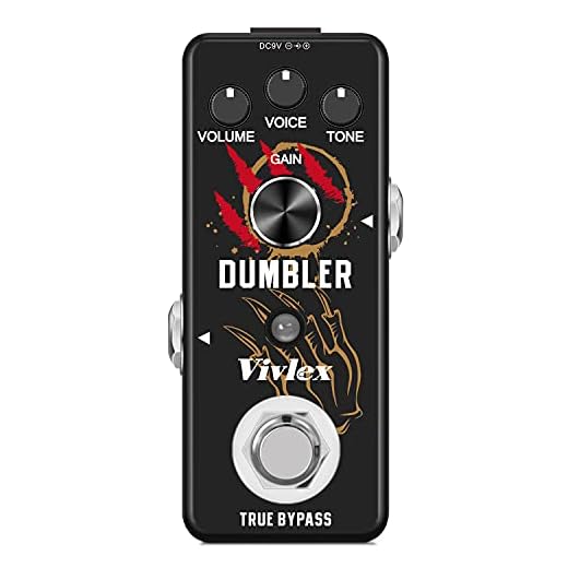 Vivlex Amplificador LEF-315 Simulador Pedal Clásico Dumbler AMP Simula Overdrive Guitarra Efectos Analógicos Mini Pedal para Guitarra Eléctrica con True Bypass Switch, Carcasa de Metal