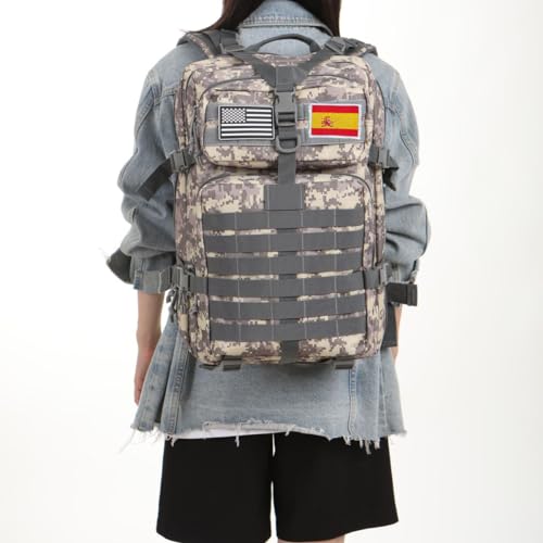 Miniatura 6 de Gujoin Mochila Tática 50 Litros Con Sistema Molle - Gran Capacidad Militar Impermeable Para Emergencias De 3 Días Caza Senderismo Y Acampadas - Mochila Para Actividades Al Aire Libre Acu