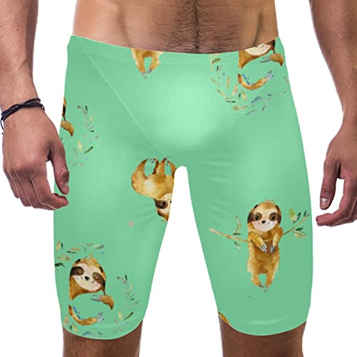 Maillot de bain vert multicolore imprimé paresseux amusant M