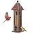 Kingsyard Rainproof Bird Feeder for Outdoor Hanging - Recycled Plastic Wild Bird Feeder with 4 Metal Ports, Garden Yard Decorations for Cardinals Finches, Brown