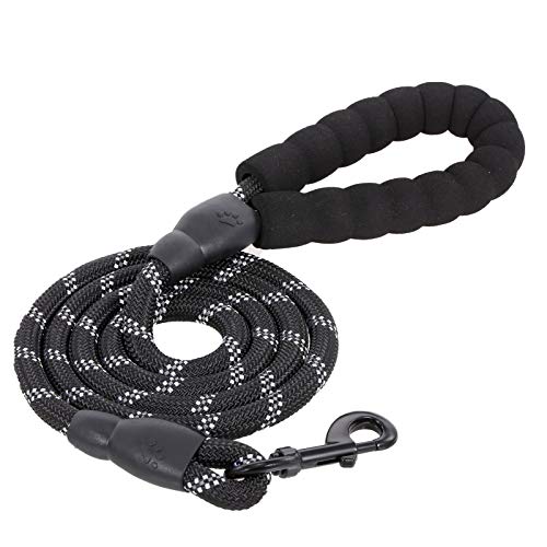 DECDEAL Corda refletiva para cães coleira com alça acolchoada 150 cm para cães pequenos e médios