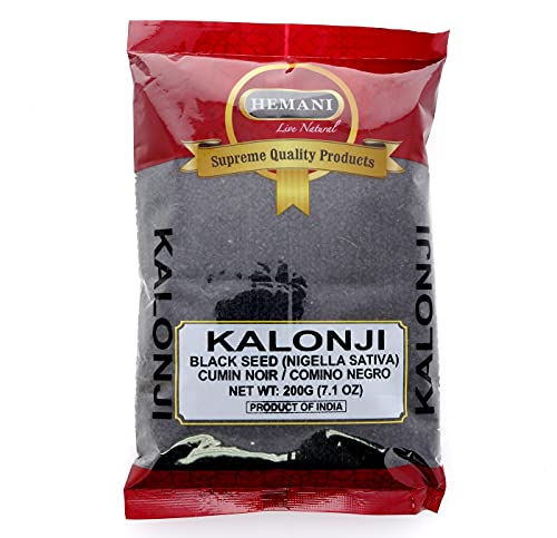 HEMANI Kalonji - Black Seed, (Nigella Sativa, Black Cumin) - Seeds - 200g (7.1 OZ) - All Natural - Gluten Friendly - NON-GMO - Vegan - Indian Origin