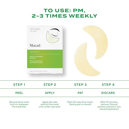 Murad Dr. Zion Retinol Youth Renewal Eye Masks – No-Slip Under Eye Patches for Fine Lines, Wrinkles, Crow’s Feet and Puffy Eyes - Full Absorption Treatment Strips, 5 Pairs - Thumbnail 7