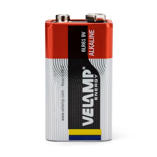 Velamp 6LR61 Blister de 1 batería alcalina 6LR61 Transistor 9V, Rojo