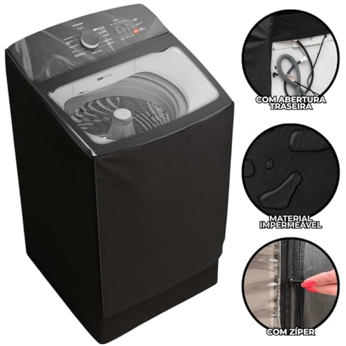 Capa Impermeavel Protetora Maquina Lavar Roupas 13Kg (Branco)