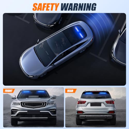 Image of Nilight 32LED Blue Dash Strobe Light w /Controller Windshield Mount