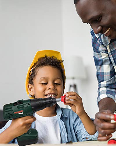 STEAM Life Kids Tool Set with Power Toy Drill - Toy Tool Set Contains Tool Box and Toy Hammer, Goggles, Power Drill and Play Tools Accessaries.
