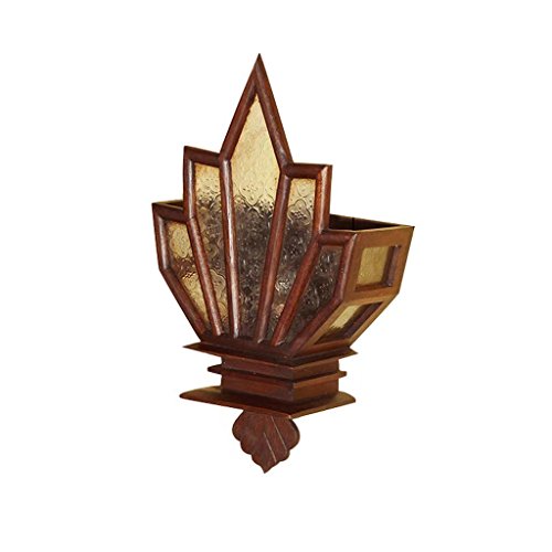 Applique murale moderne en bois massif luminaire sconce verre pour restaurant
