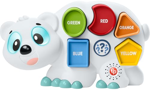 Image of Fisher-Price Toddler Learning Toy Linkimals Puzzlin’ Shapes Polar Bear with Lights & Music for Kids Ages 18+ Months, Compatible Only with Linkimals Items
