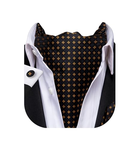 Image of Dubulle Paisley Floral Ascot for Men Self Tie Mens Cravat and Pocket Square Cufflinks Wedding