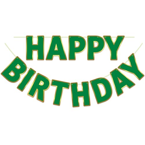 Image of Pre-Strung Happy Birthday Banner - Green Party Decorations